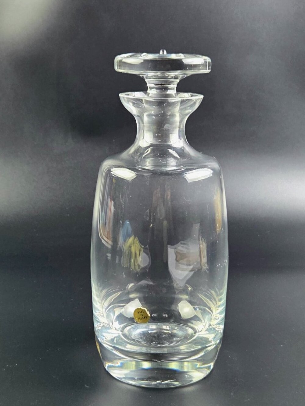 Vintage Clear Crystal Decanter - Glass Stopper - Made in Poland